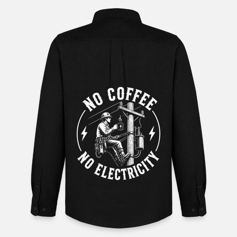 Pas d’alimentation sans café - Chemise Oxford homme Stanley/Stella - noir