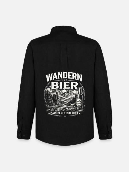 Wandern und Bier Berg Abenteuer - Männer Oxford Hemd von Stanley/Stella - Schwarz