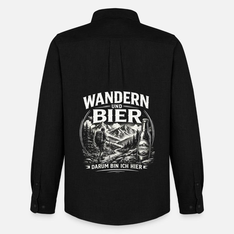 Wandern und Bier Berg Abenteuer - Männer Oxford Hemd von Stanley/Stella - Schwarz