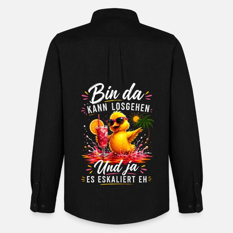 Bin da Eskaliert Ente Sommer Party - Männer Oxford Hemd von Stanley/Stella - Schwarz