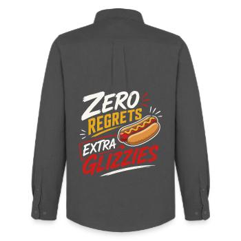 Hot-dog, saucisse, restauration rapide, barbecue - Chemise Oxford homme Stanley/Stella - charbon - Dos - AI Model Male 185 dark (185cm)