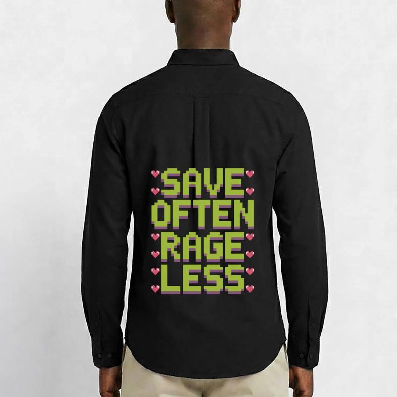 Game Developer Save Often Rage Less Web Developer Men's Oxford Shirt by Stanley/Stella
