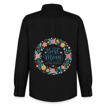Best Mom - Chemise Oxford homme Stanley/Stella - noir - Dos - AI Model Male 185 dark (185cm)