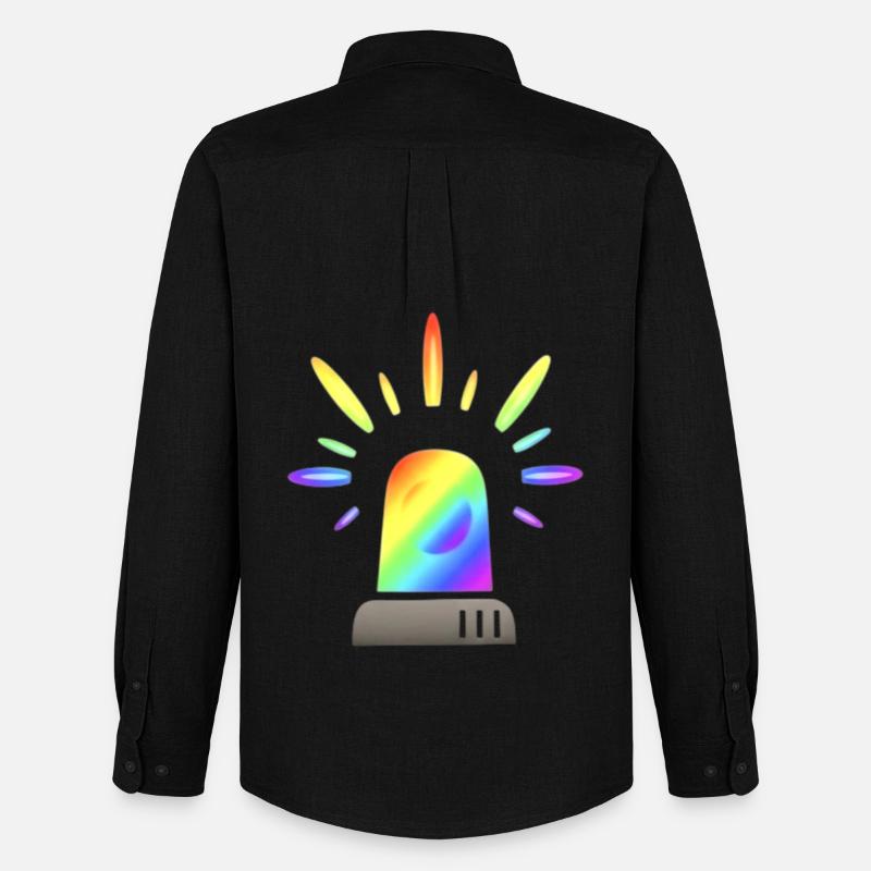 Regenbogen Sirene Warnleuchte - Männer Oxford Hemd von Stanley/Stella - Schwarz
