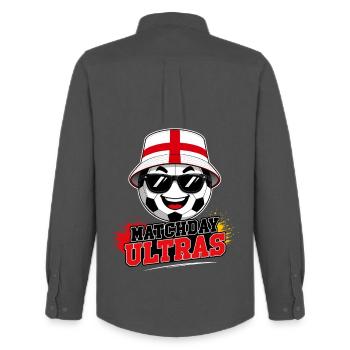 Matchday Ultras Fußball Fan England - Männer Oxford Hemd von Stanley/Stella - Anthrazit - Hinten - AI Model Male 185 dark (185cm)