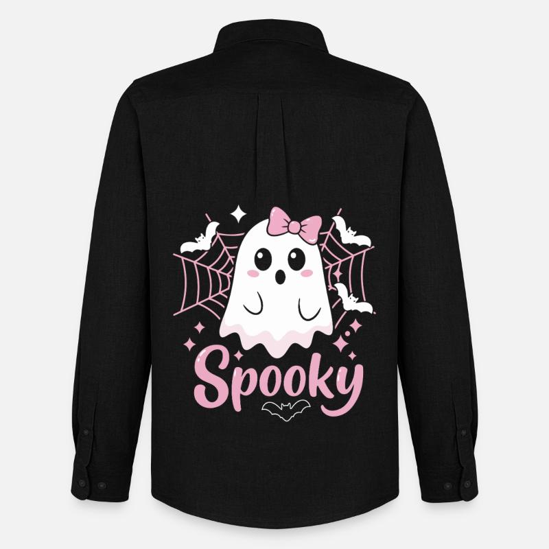 Spooky Ghost Halloween - Männer Oxford Hemd von Stanley/Stella - Schwarz