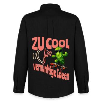 Trop cool pour des idées sensées – Kaktus Skateboard - Chemise Oxford homme Stanley/Stella - noir - Dos - AI Model Male 185 dark (185cm)