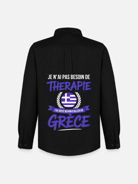 Besoin de Grèce Pas de thérapie - Chemise Oxford homme Stanley/Stella - noir