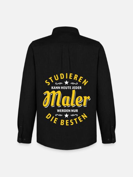 Studieren kann jeder - Maler Spruch - Männer Oxford Hemd von Stanley/Stella - Schwarz