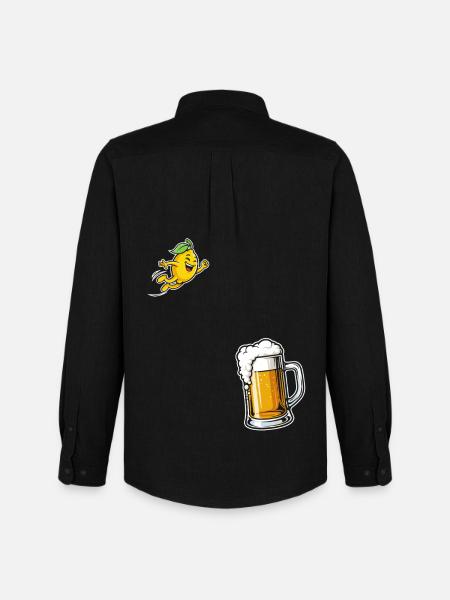 Radler Bier Lustige Zitrone Feierlaune - Männer Oxford Hemd von Stanley/Stella - Schwarz