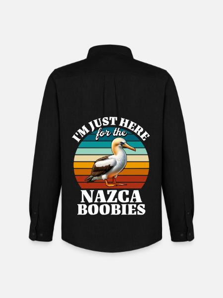 Funny Nazca boobies sayings - Men's Oxford Shirt by Stanley/Stella - black