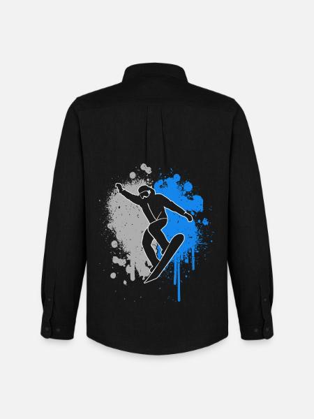 Snowboarder Snowboarden Farbklecks Snowboard - Männer Oxford Hemd von Stanley/Stella - Schwarz