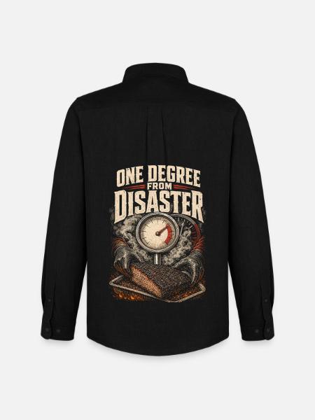 BBQ Competition One Degree From Disaster - Men's Oxford Shirt by Stanley/Stella - black