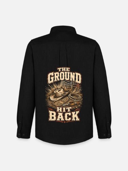 Rodeo American The Ground Hit Back - Men's Oxford Shirt by Stanley/Stella - black