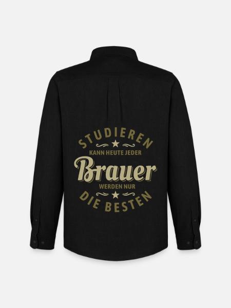 Studieren kann jeder - Brauer Spruch - Männer Oxford Hemd von Stanley/Stella - Schwarz