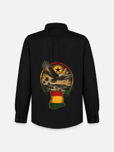 Ghana Eagle Ghanese Ghanese - Men's Oxford Shirt by Stanley/Stella - black