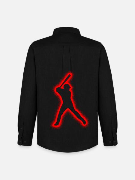 Baseball Boys Men Baseball Players - Men's Oxford Shirt by Stanley/Stella - black