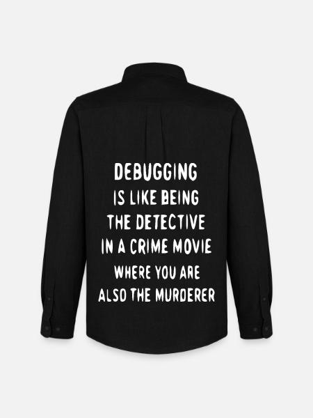 Debugging wie Detektivarbeit - Männer Oxford Hemd von Stanley/Stella - Schwarz