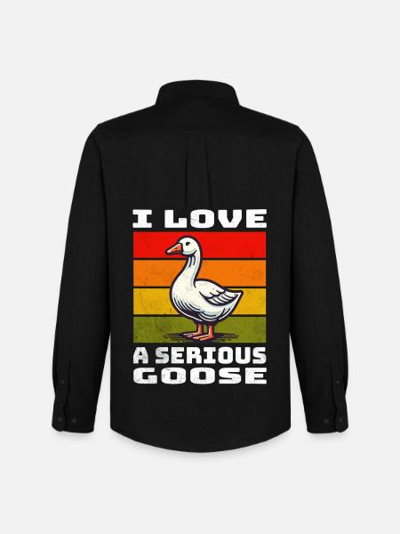 Goose Gans - Männer Oxford Hemd von Stanley/Stella - Schwarz