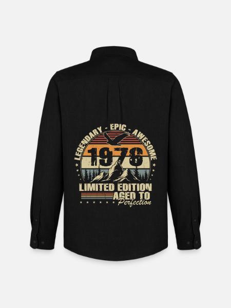 Regalo per il 50° compleanno 1976 Vintage Retro - Stanley/Stella Camicia Oxford uomo - nero