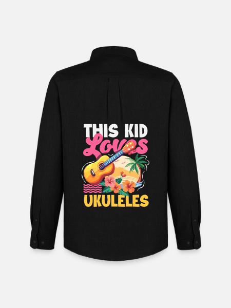 Lustiges Ukulele Designs Und Sprüche - Männer Oxford Hemd von Stanley/Stella - Schwarz