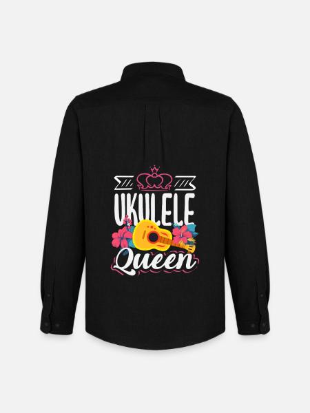 Funny Ukulele Designs and Sayings - Men's Oxford Shirt by Stanley/Stella - black