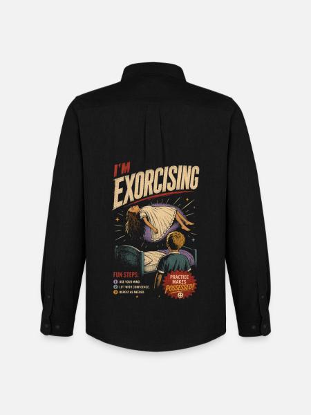 J’exorcise : humour d’auto-assistance - Chemise Oxford homme Stanley/Stella - noir