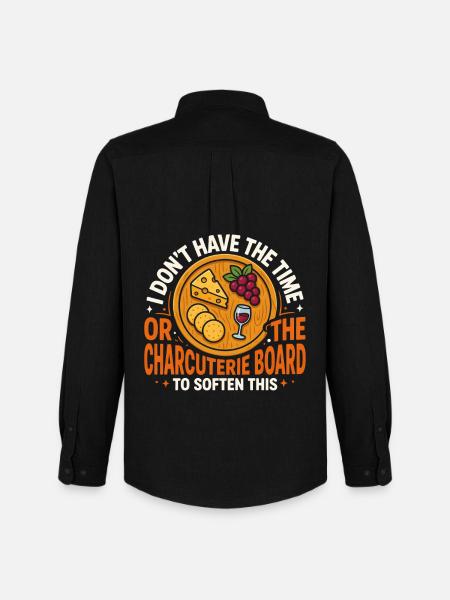 Time Crunch Charcuterie Humor - Men's Oxford Shirt by Stanley/Stella - black