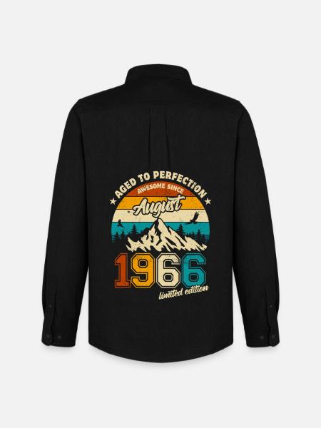 August 1966 | Aged to perfection | Birthday - Men's Oxford Shirt by Stanley/Stella - black