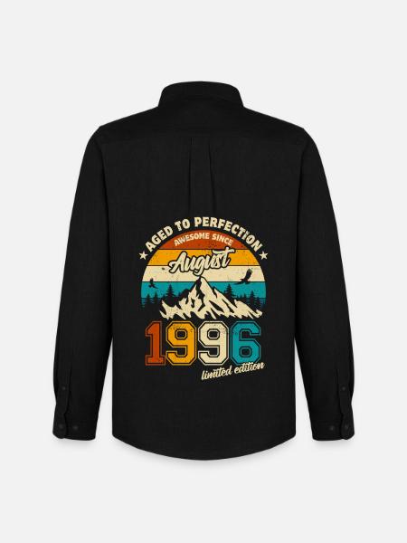 August 1996 | Aged to perfection | Birthday - Men's Oxford Shirt by Stanley/Stella - black