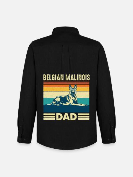 Belgian Malinois Dad Shepherd Dog Dad - Men's Oxford Shirt by Stanley/Stella - black
