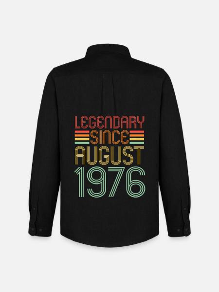 Legendary since August 1976, birthday - Men's Oxford Shirt by Stanley/Stella - black
