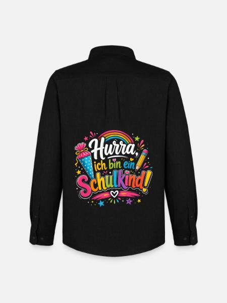 Hurra Ich Bin Ein Schulkind - Männer Oxford Hemd von Stanley/Stella - Schwarz
