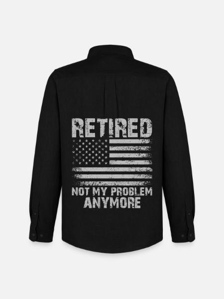 Retraite, ce n’est plus mon problème - Chemise Oxford homme Stanley/Stella - noir