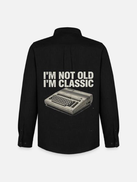 Not Old, I'm Classic Retro Computer - Men's Oxford Shirt by Stanley/Stella - black