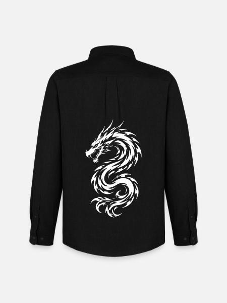 Dragon Tribal Tattoo Style Style - Men's Oxford Shirt by Stanley/Stella - black