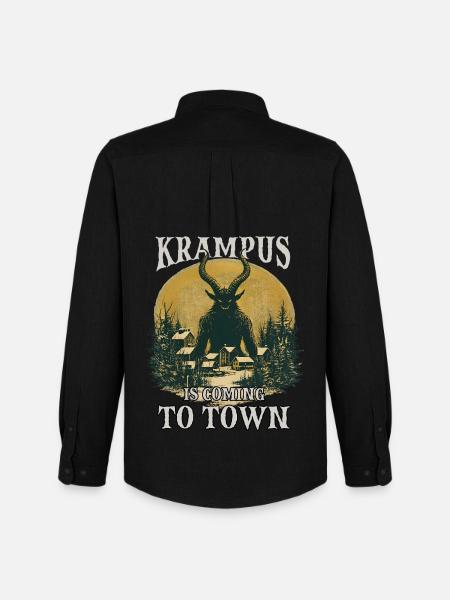 Krampus arrive en ville - Chemise Oxford homme Stanley/Stella - noir