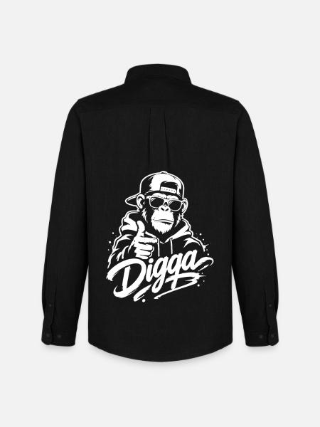 Digga | Cooler Graffiti Affe | Jugendwort - Männer Oxford Hemd von Stanley/Stella - Schwarz