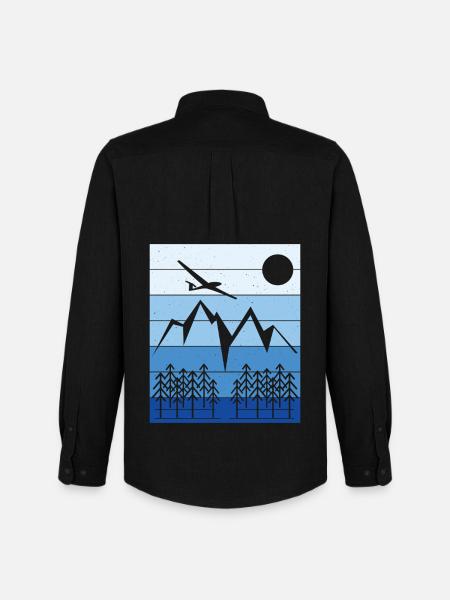 Segelflug Landschaft Design - Männer Oxford Hemd von Stanley/Stella - Schwarz