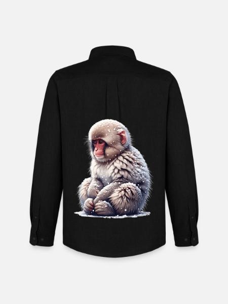 Snow Monkey - Men's Oxford Shirt by Stanley/Stella - black