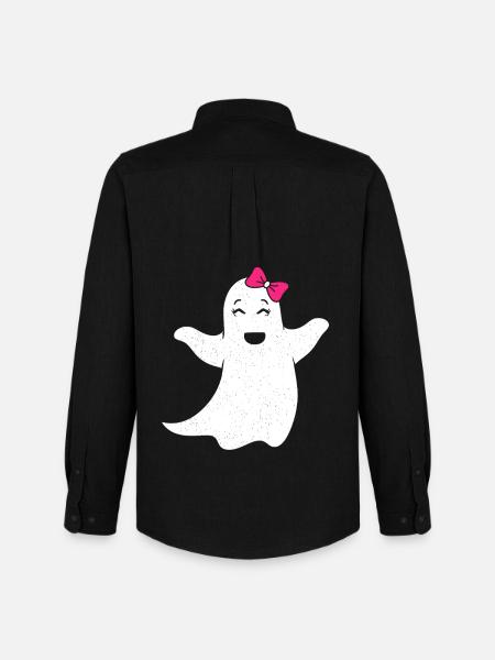 Ghost girl with pink bow - Men's Oxford Shirt by Stanley/Stella - black