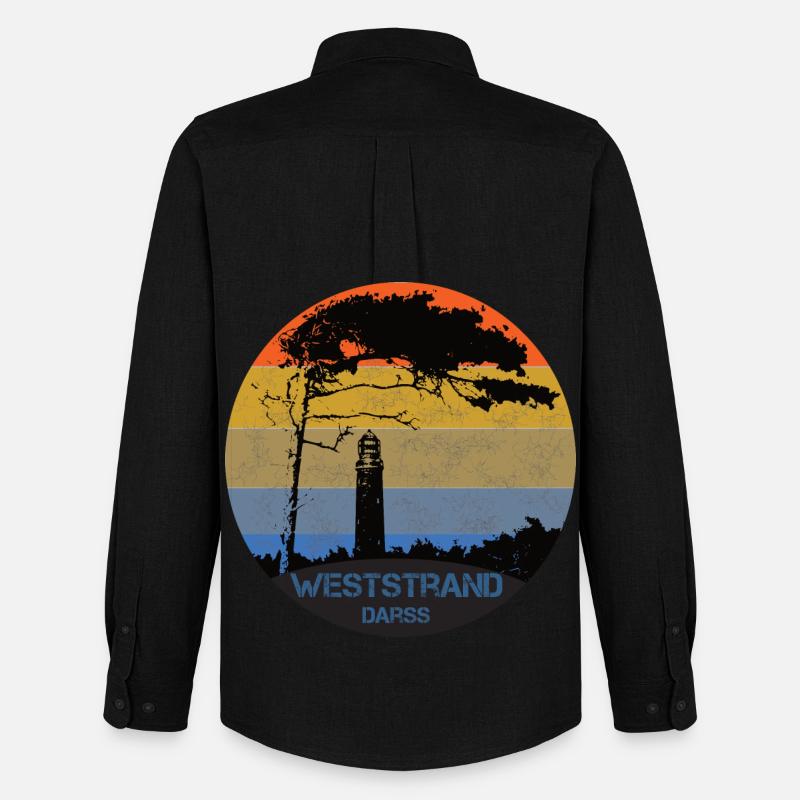 Ostsee, Darss, Weststrand - Männer Oxford Hemd von Stanley/Stella - Schwarz