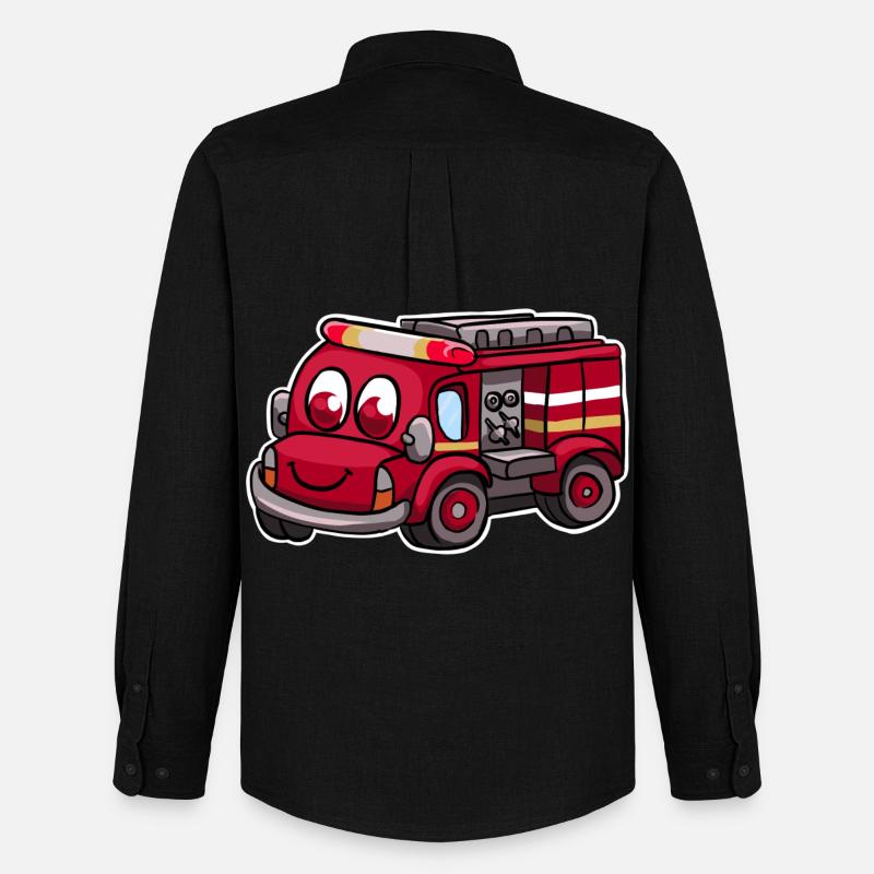 Feuerwehrauto Feuerwehr - Männer Oxford Hemd von Stanley/Stella - Schwarz