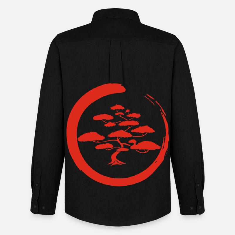 Roter japanischer Baum - Männer Oxford Hemd von Stanley/Stella - Schwarz