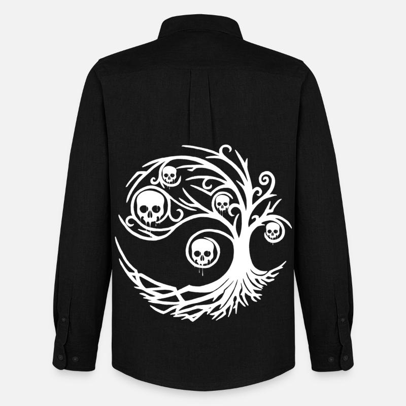 White tree with skulls - Men's Oxford Shirt by Stanley/Stella - black