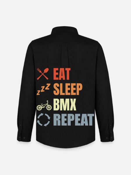Manger Sommeil BMX Répéter - Chemise Oxford homme Stanley/Stella - noir