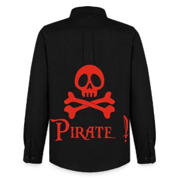 Pirate ! (rouge) - Chemise Oxford homme Stanley/Stella - noir - Dos - AI Model Male 185 dark (185cm)