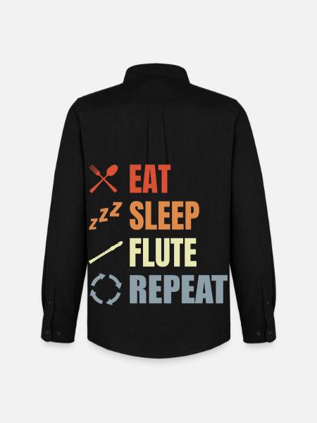 Eat Sleep Flute Repeat - Men's Oxford Shirt by Stanley/Stella - black