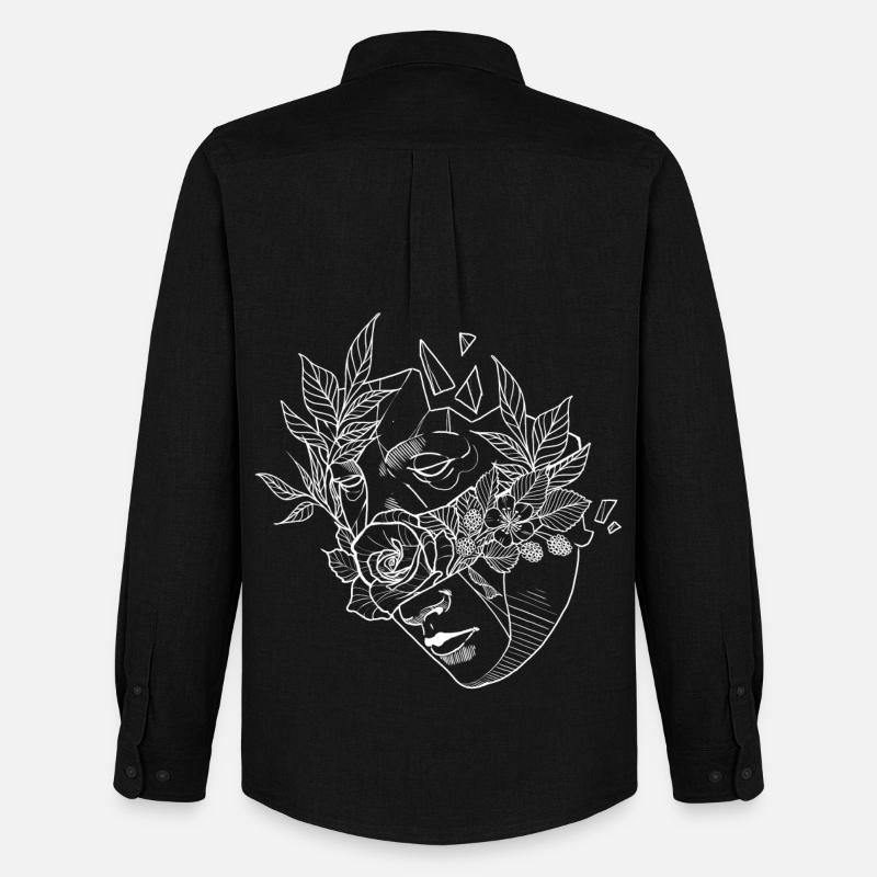 Blumenmaske 2 - Männer Oxford Hemd von Stanley/Stella - Schwarz