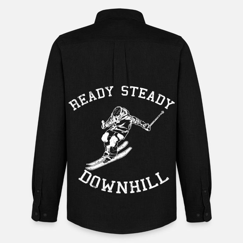 Ready Steady Downhill - Männer Oxford Hemd von Stanley/Stella - Schwarz